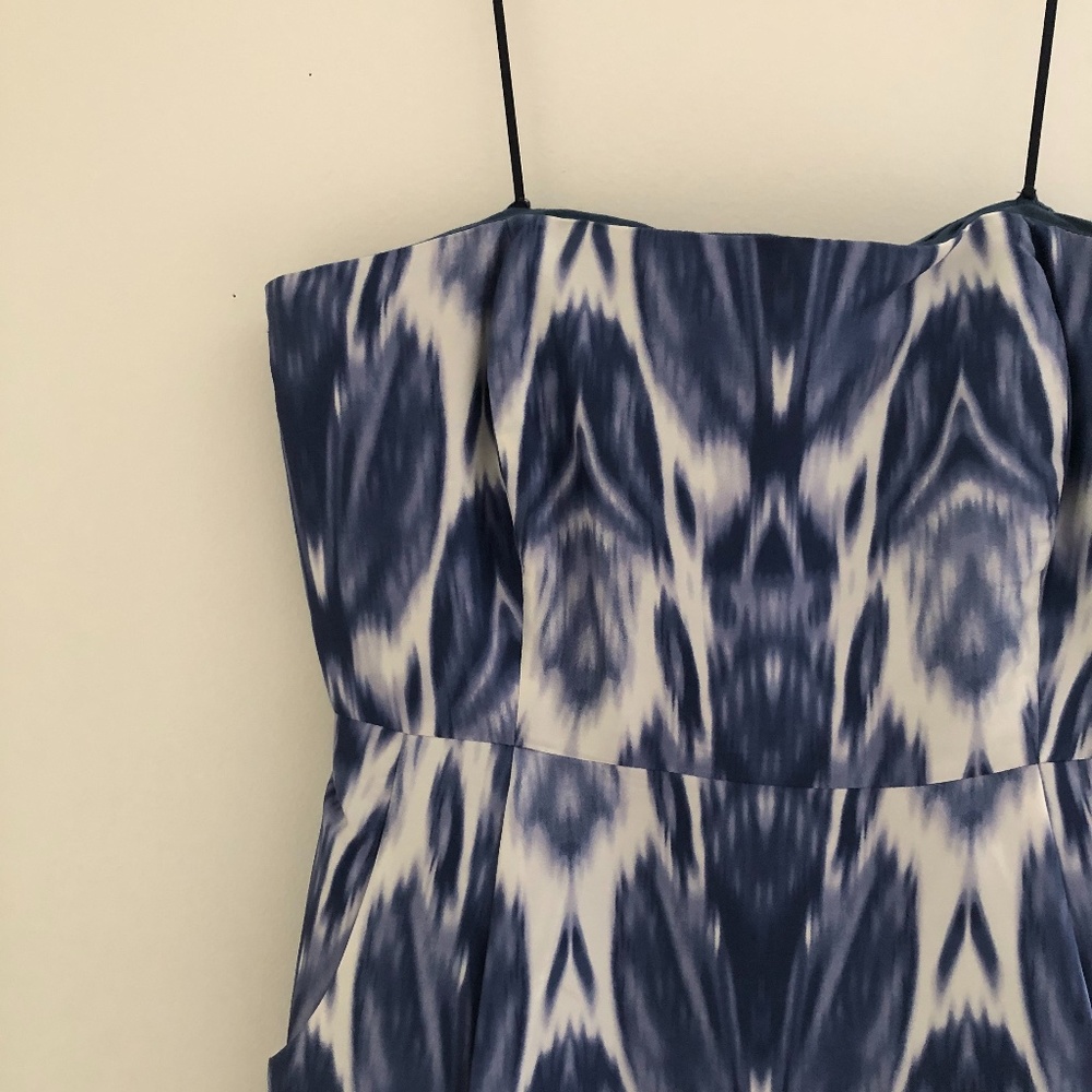 J. Crew | Strapless Silk Patterned Dress